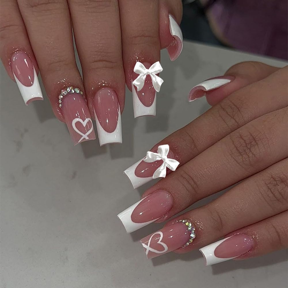 100PCS Bow Nail Charms, 3D Cute Colorful Bow ice Transparent Flat Back Manicure Decorations for Nail Jewelry DIY Crafts