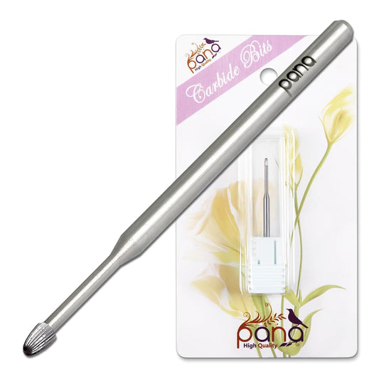 PANA 3/32" Carbide Cuticle Nail Drill Bit for Cuticle Cleaning, Dead Skin Removal, Gel Polish & Acrylic Removal, Under Nail Cleaner, Nail Salon, Manicure Tools (Snake Head - Silver, Coarse)