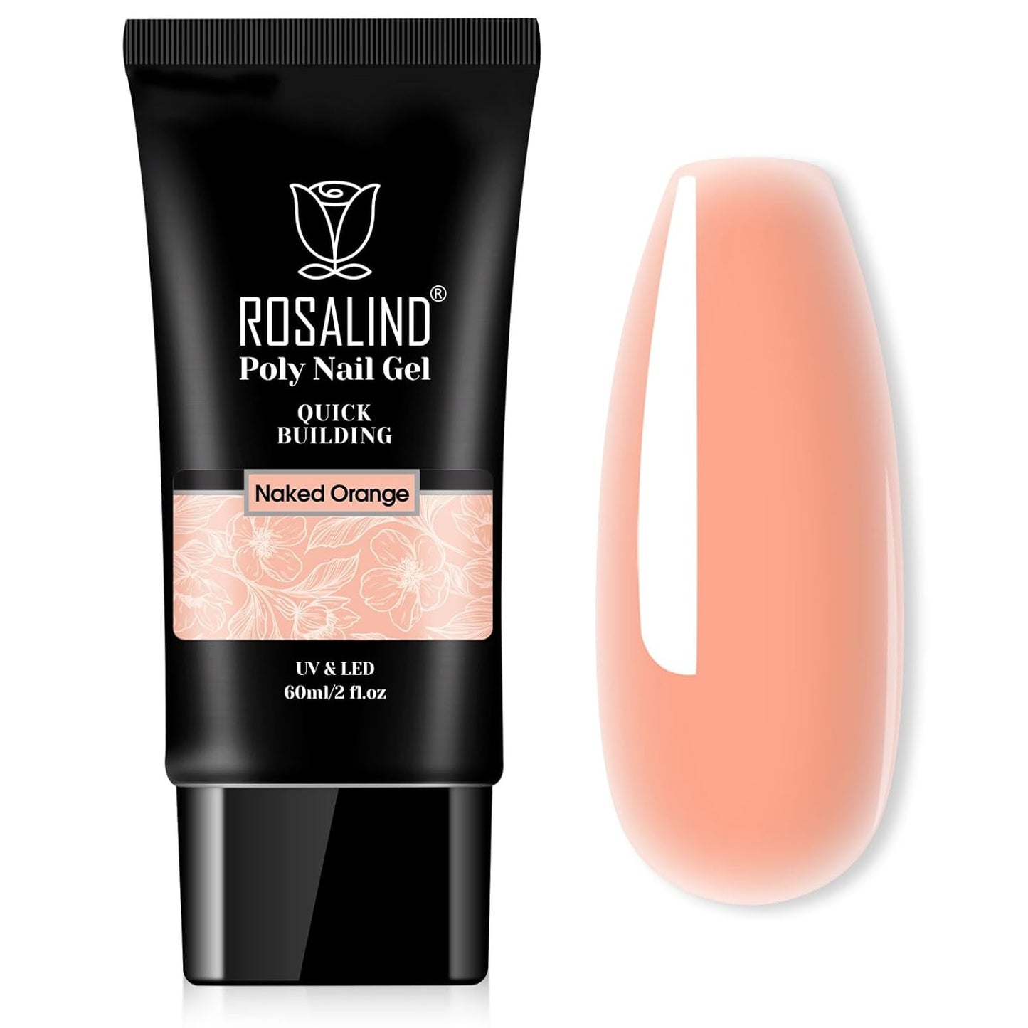 ROSALIND 2 oz Nude Poly Nail Gel, Fall Poly Extension Orange Gel Poly Builder Nude Nail Quick Building Acrylic Nails Poly Extension Gel Poly Thickening Nail Art Design Natural