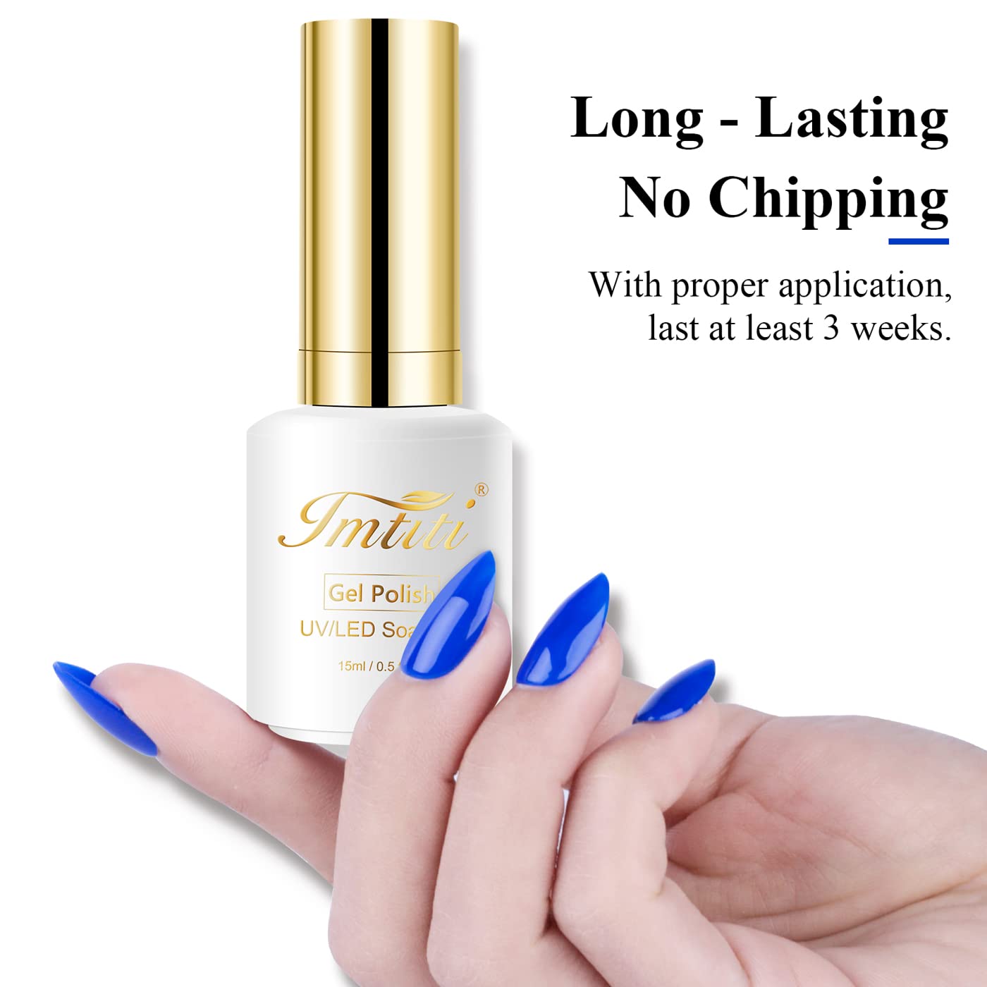 Imtiti Gel Nail Polish, 1 Pcs 0.5 Fl Oz Electric Blue Gel Polish Soak Off LED U V Nail Gel Polish Nail Polish DIY Nail Art Starter Manicure Salon Gel Nail Kit for Women Girls