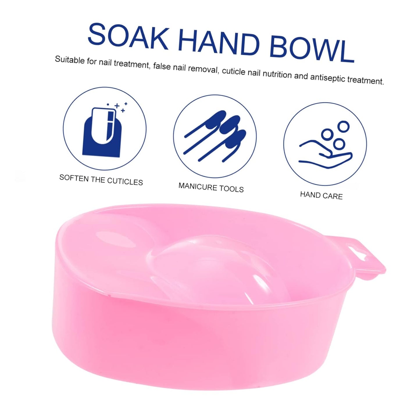 MERRYHAPY Single Layer Soaking Bowl Manicure Hand Soaking Bowl for Nail Removal and Care Tools