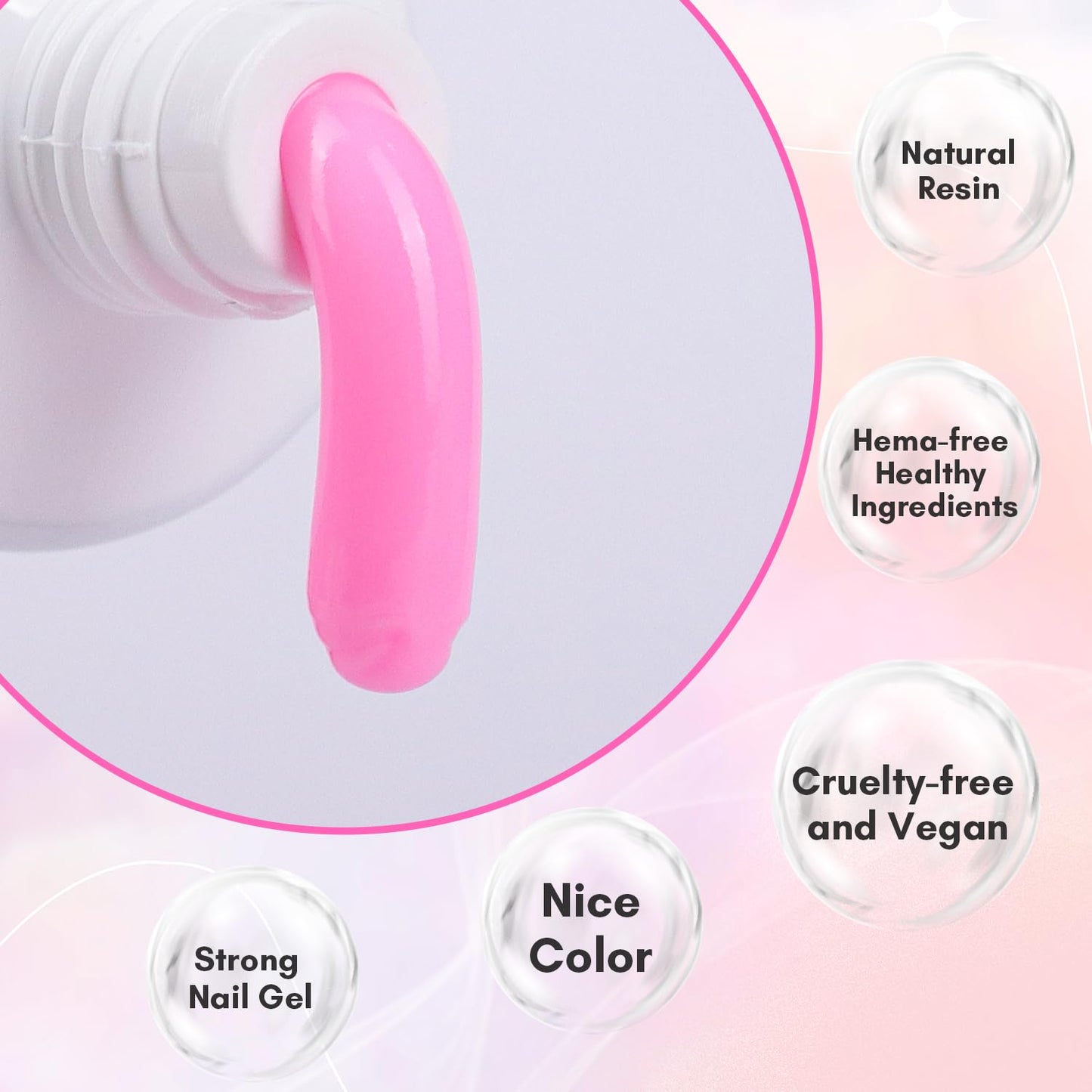 Makartt Poly Nail Gel-50ML Trendy Fondant Pink Color, Strong Builder for Extension Overlay Strengthener 3D Diy, Multifunctional, Long-lasting for Nails Manicures Home Salon
