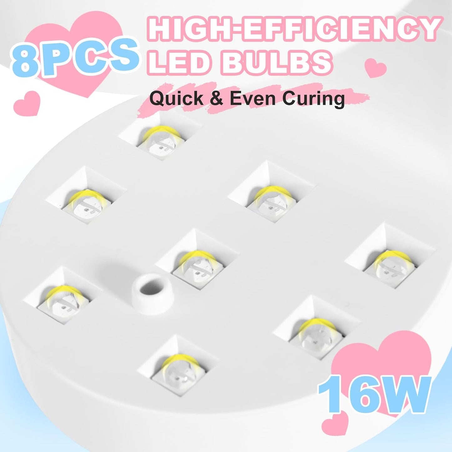 MEKK Mini UV Light for Nails,Peach-Shaped Mini UV LED Nail Lamp with Auto-Sensor,8 Beads,16W,4 Timer,Professional Flash Cure Nails Lamp Small Gel Nail Light for Salon & Home DIY Use