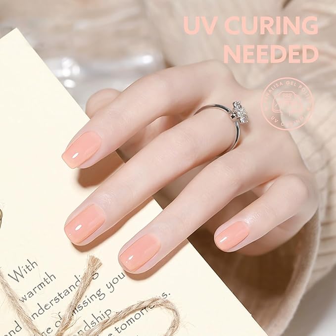 CANNI Jelly Pink Gel Nail Polish, 1Pcs Jelly Nude Pink Gel Polish Sheer Clear Light Pink Gel Polish Translucent Color Nail Polish Gel Soak Off U V Gel Nail French Nail Manicure Salon DIY