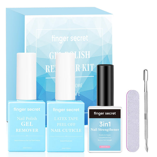 Nail Polish Gel Remover Kit - Removes Gel Polish Easily, Liquid Latex for Nails,Strengthens Weak nails,with Perfect Manicure.Convenient and Portable for All Your Nail Care Needs.