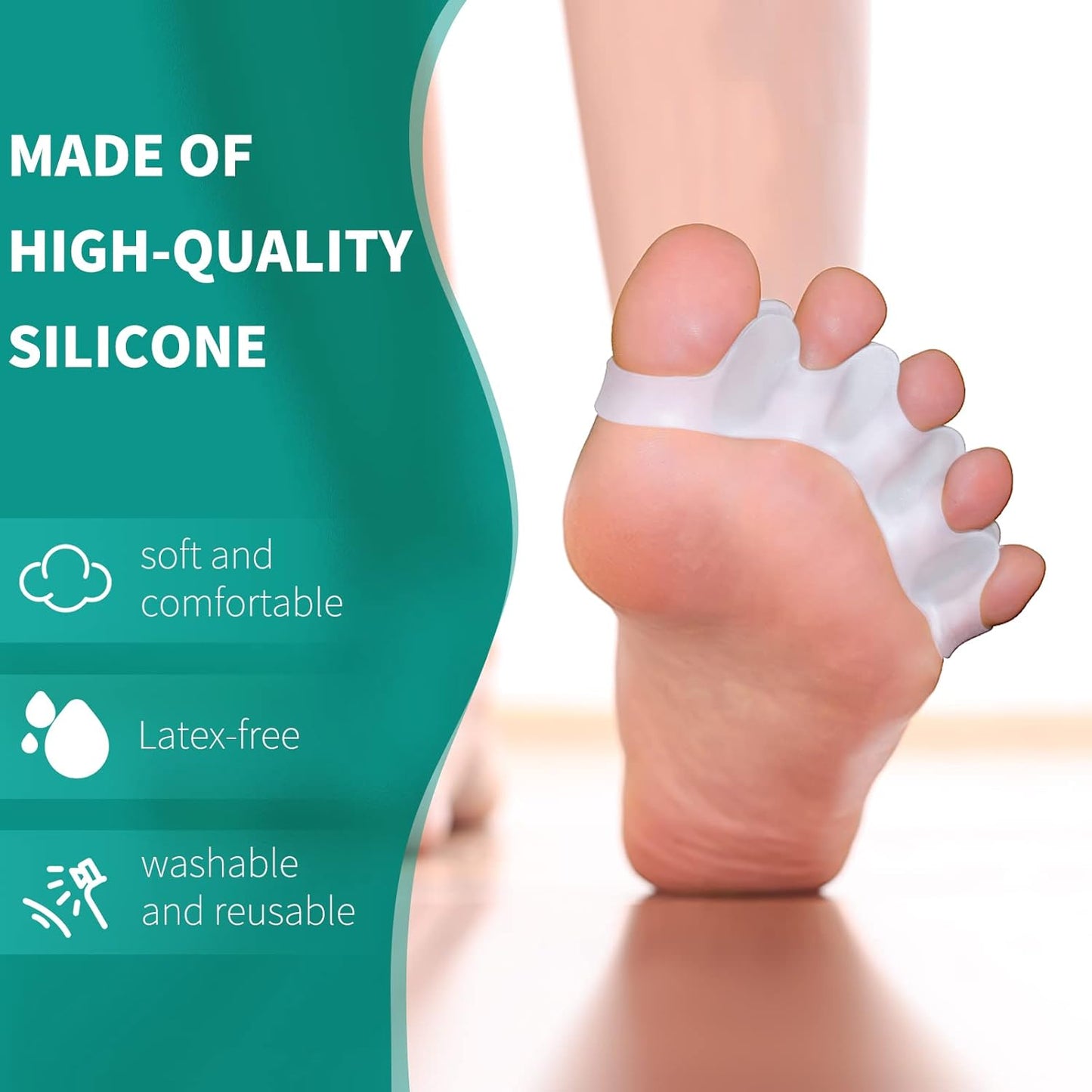 Pack of 10 Toe Separator, Silicone Toe Spacers for Correct Toe Alignment, Toe Spreader for Bunions Correct, Restore Overlapping Toes to Original Shape(Size: XL)