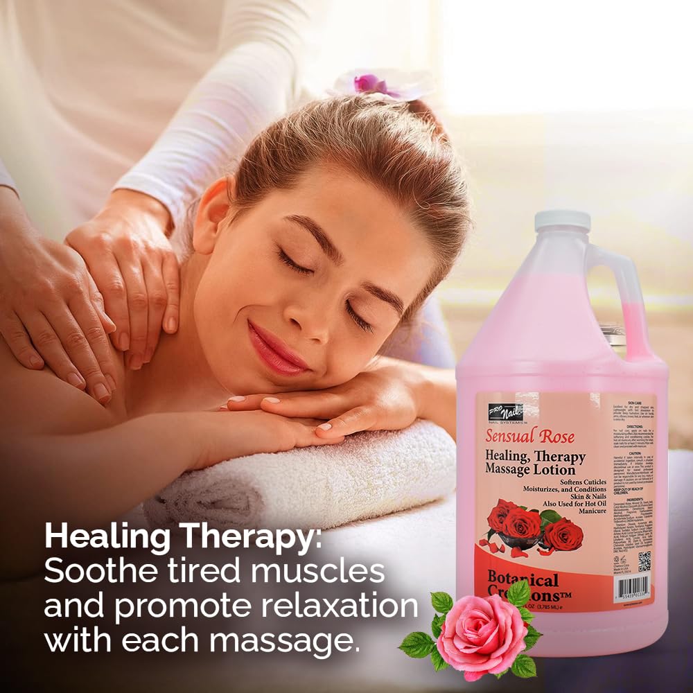 PRONAIL - Healing Therapy Massage Lotion, Sensual Rose, 128 Oz for Professional Pedicure, Body and Hot Oil Manicure