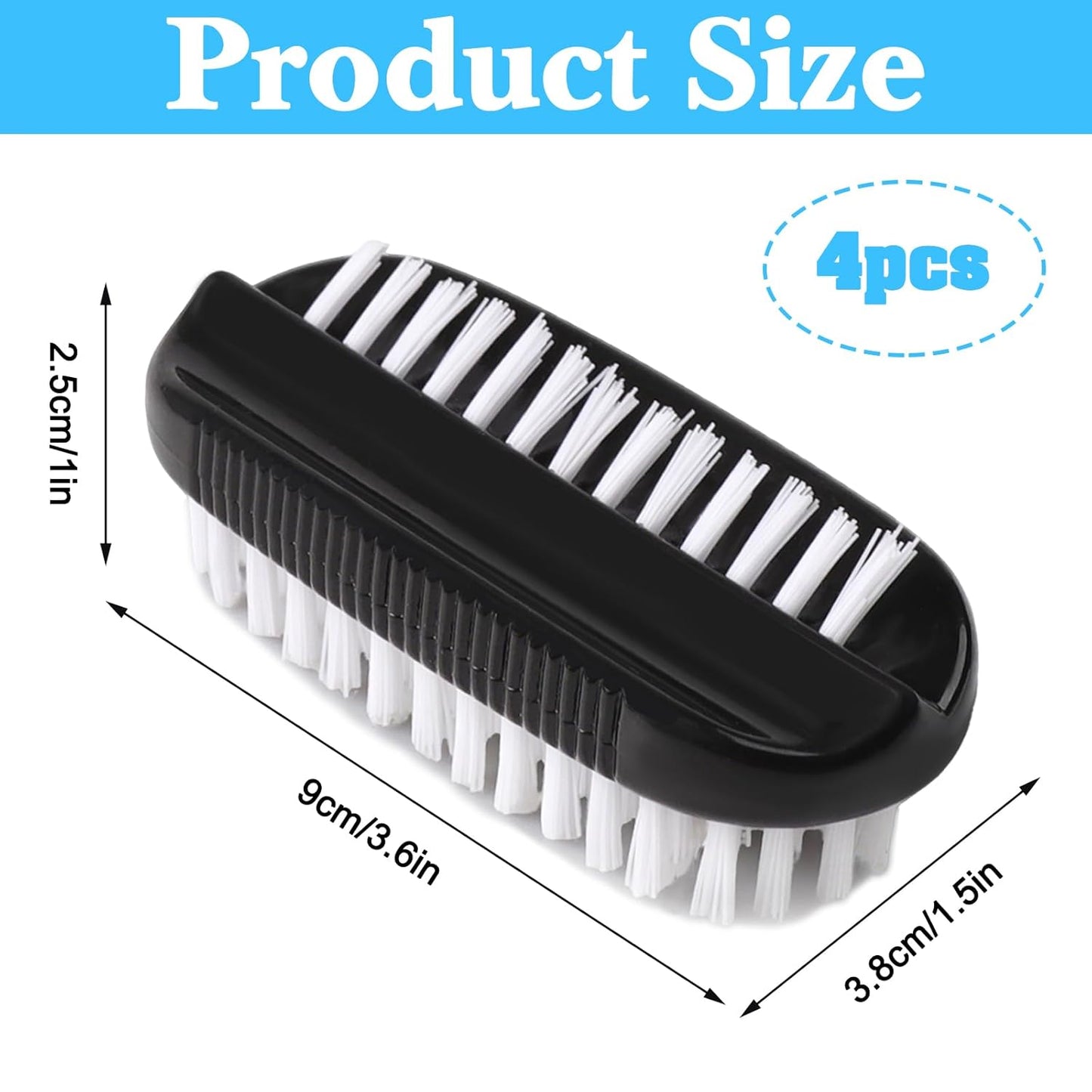 4pcs Nail Brush for Cleaning Fingernails, Nail Brushes for Cleaning, Two Sided Nails Scrubber Brush for Men Women Fingernail Clean Up Brushes