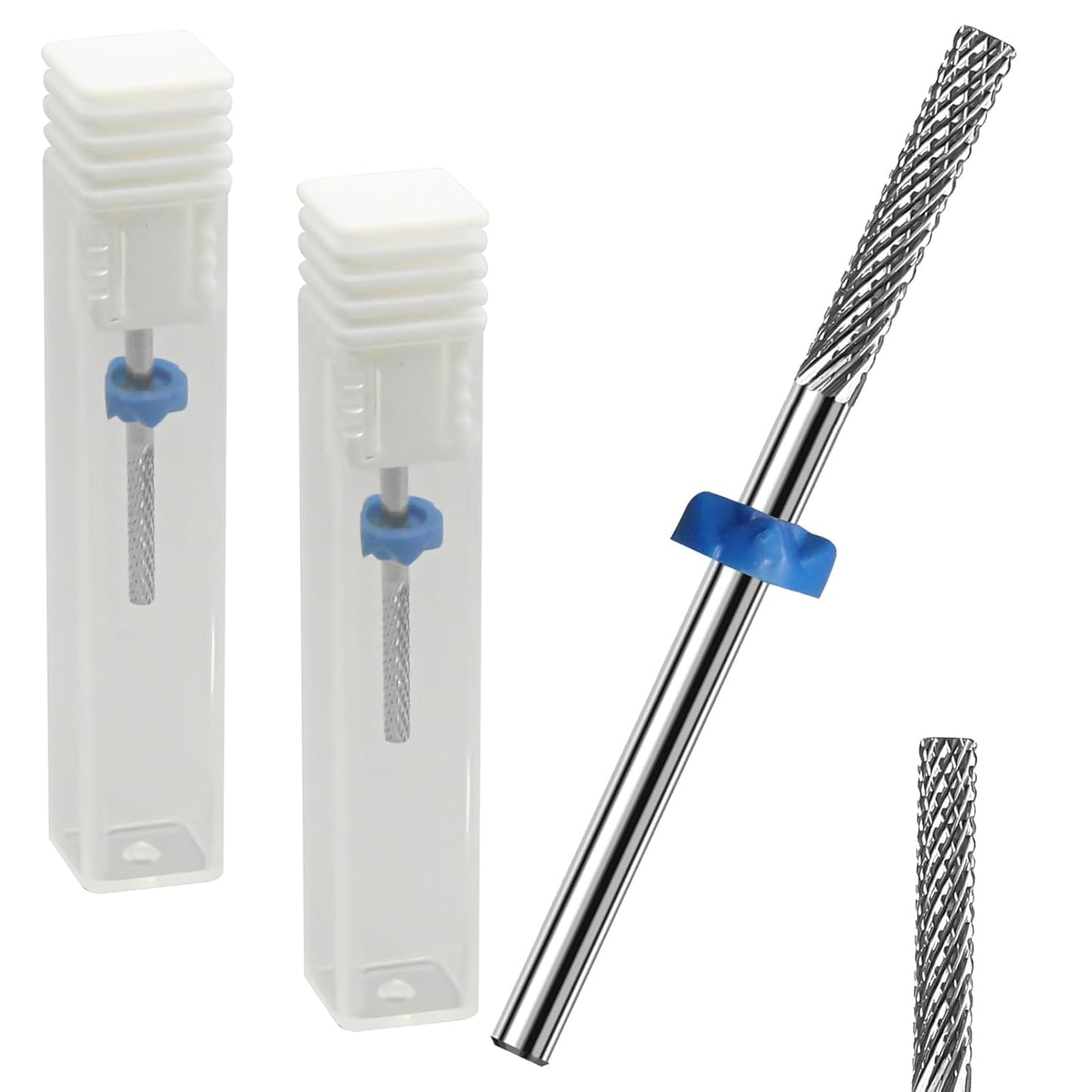 2Pcs 3/32" Carbide Nail Tungsten Drill Bits Cuticle Bit, Nail Tech Supplies Rotate Bits for Nail Drill for Dead Skin, Electric Cuticle Drill Bits for Nails Drill Bits Nail Tech Cleaning Nails(Sliver)