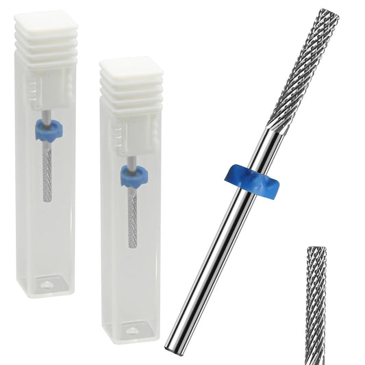 2Pcs 3/32" Carbide Nail Tungsten Drill Bits Cuticle Bit, Nail Tech Supplies Rotate Bits for Nail Drill for Dead Skin, Electric Cuticle Drill Bits for Nails Drill Bits Nail Tech Cleaning Nails(Sliver)