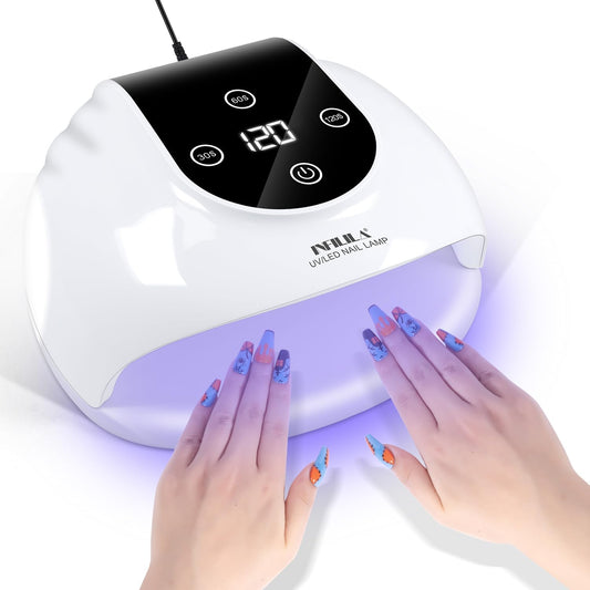 NXJ INFILILA 268W Gel Nail UV Light, Faster UV Light for Gel Nails, Professional Flash Cure Nail Dryer with 66Pcs Lamp Beads for Hands & Feet, Professional Quick Dry for Salon & Home