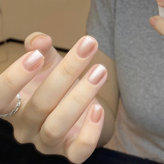 COSMOO Nail Polish, 10ml Quick Dry Nail Lacquer, Super Lustrous Nail Enamel Polish, Shimmer Iridescent Ultrachrome Art Varnish, 0.34 fl oz (Pearl Pink 1)