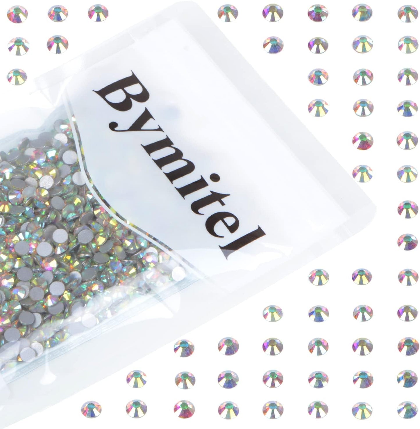 1440PCS Art Nail Rhinestones Non Hotfix Glue Fix Round Crystals Glass Flatback for DIY Jewelry Making with one Picking Pen (Crystal ab, ss20 1440pcs)