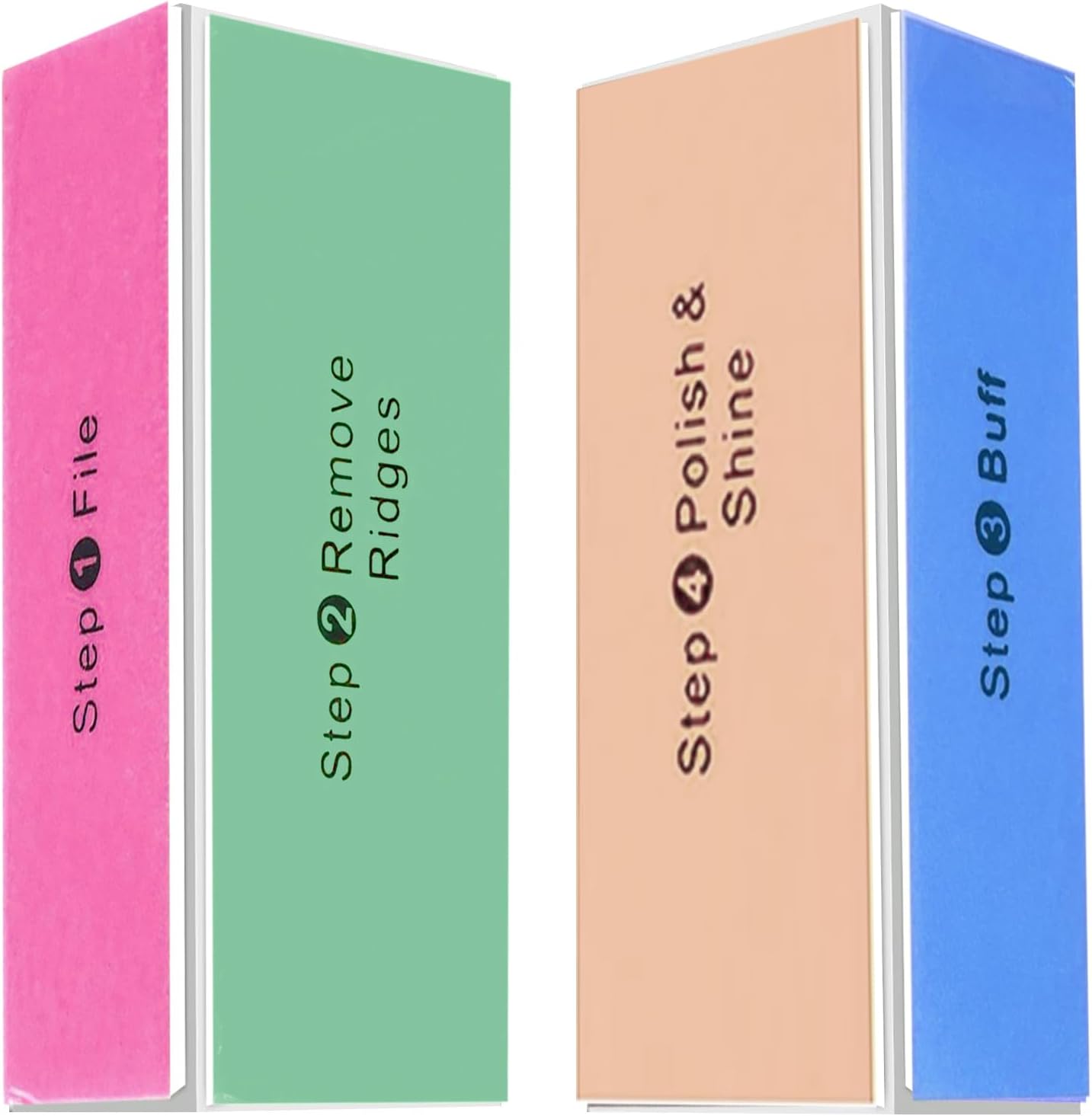 SKYPIA 2 Packs 4 Way Nail Buffer Block Nail Files and Buffers, Smooth & Buff & Shine Professional Nail Files (2 Counts)