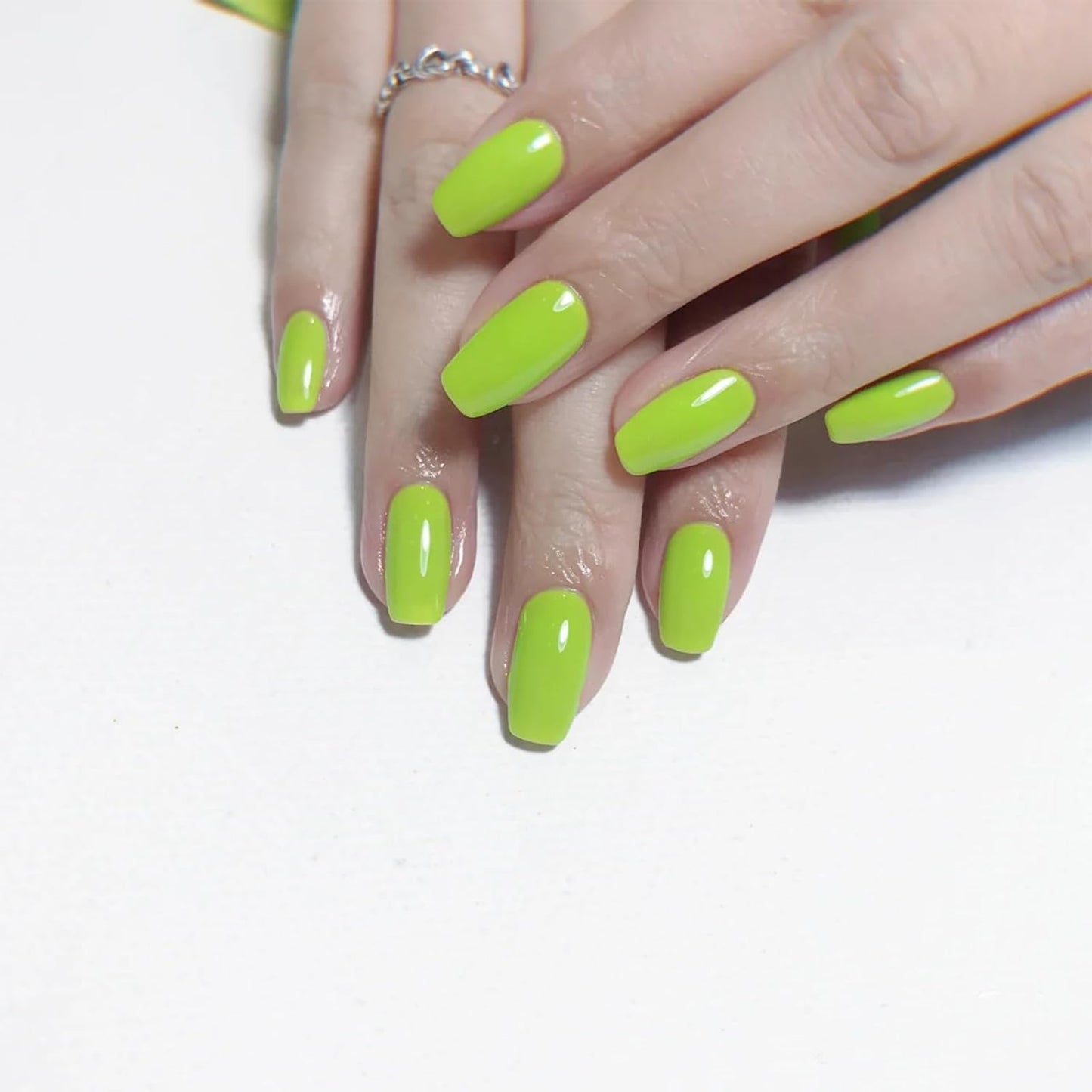 COSMOO Neon Green Quick Dry Nail Polish, 0.41 Fl Oz (Pack of 1), Red