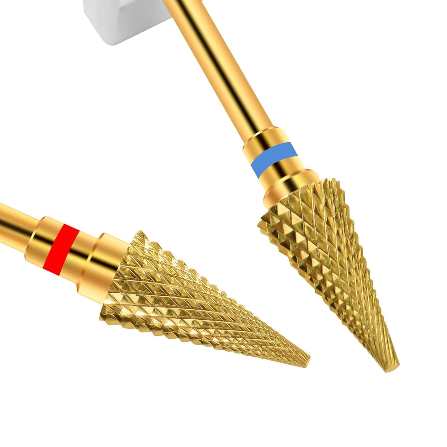 Diesisa 2 Pack Nail Drill Bits for Acrylic Nails, 3/32" Shank Drill Bits for Nails Professional Electric Nail Drill Bits for Home Salon/Fine+Medium Nail Bits - Nib-Gold