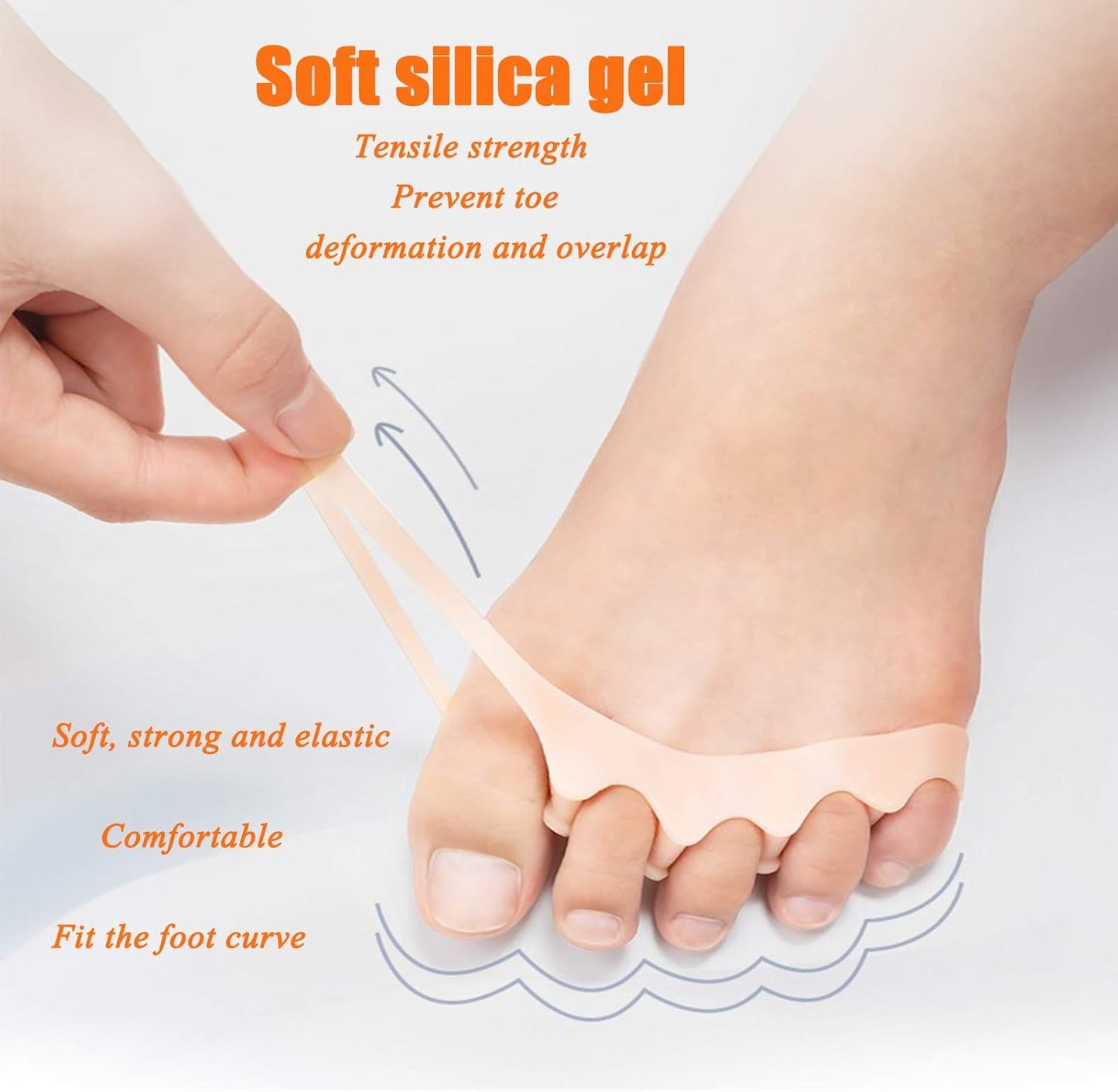 Toe Separators & Spacers,Use for Health & Beauty Pedicures,Plantar Fasciitis, Hammer Toes, Claw Toes & Other Foot Conditions,Pedicures for Men and Women(2 Pcs) - Beige