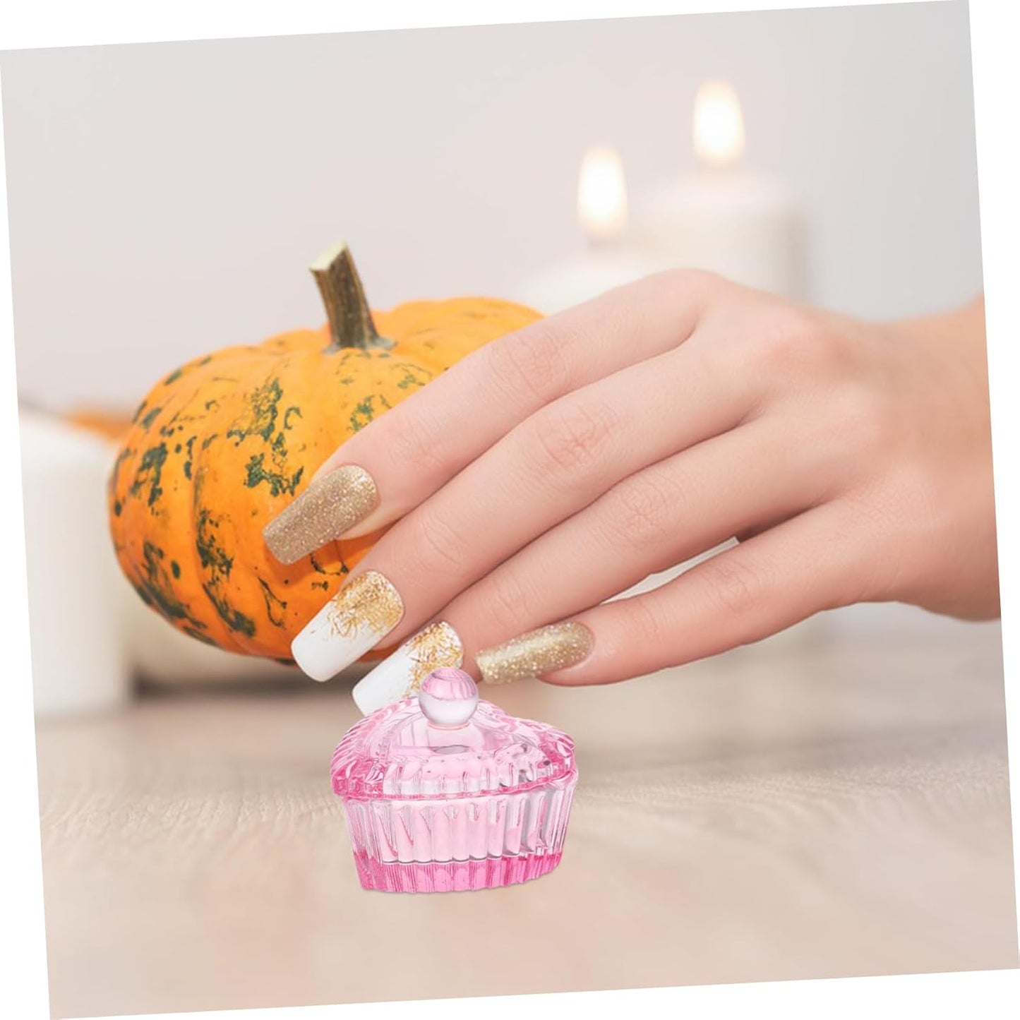 Elegant Nail Soaking Bowl Lid Dappen Dish Glass Cup for Nail Art Pen Wash