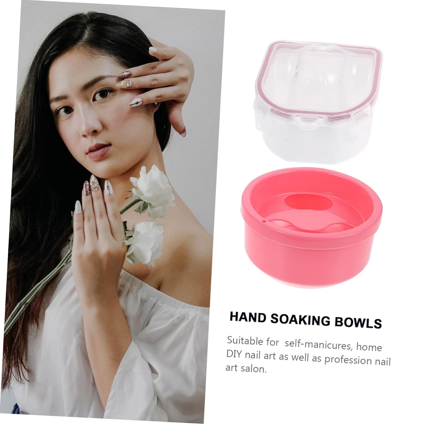 2pcs Hand Soaking Bowl Nail Salon Bowls for Pedicure Scrub Nail Hand Care