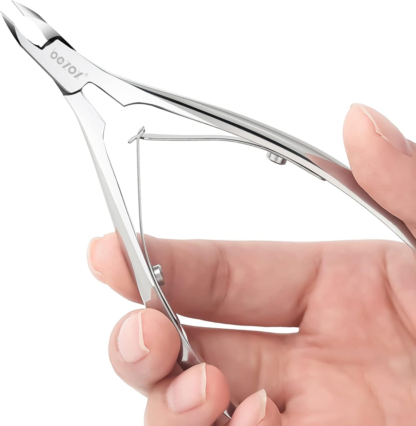 BEZOX Cuticle Trimmer 4mm Jaw, High-Density Stainless Steel Cuticles Clipper, Manicure Nipper Gift for Women, Nickel Plated, 1PCS