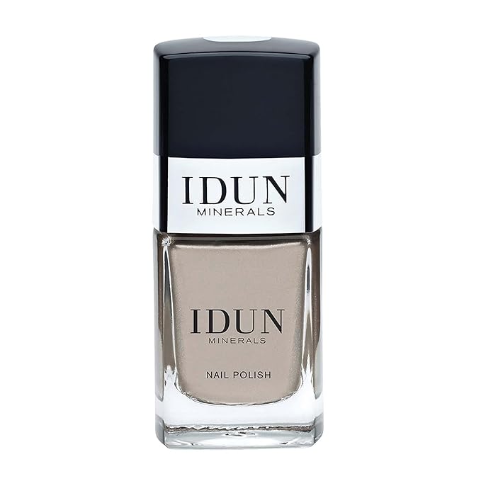 IDUN Minerals Nail Polish - Infused With Vitamins And Sweet Almond Oil - Prevents Cracking And Protects Nails - Even Lacquered Result - Opal - 0.37 Oz, Silver Shimmer, (I0108541)