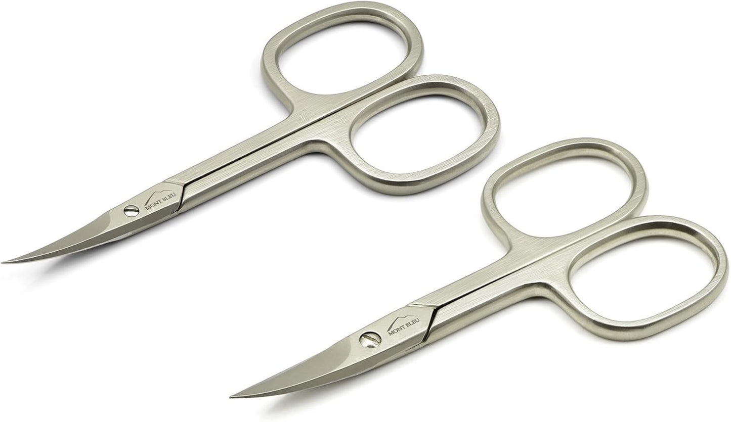 Mont Bleu Set of 2 Scissors: Nail Scissors & Cuticle Scissors made in Italy | sharpened in Solingen