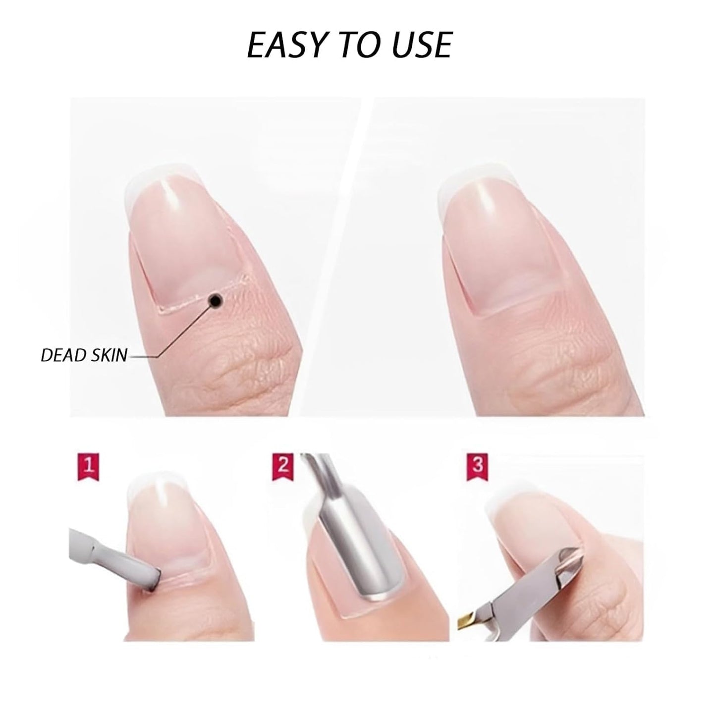 4 PCS Professional Cuticle Remover Kit Stainless Steel Nail Care Tools with Trimmer Pusher Precision Nippers for Perfect Manicure