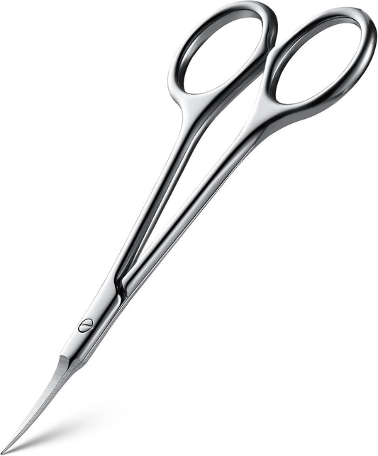 BEZOX Curved Cuticle Scissors – Precision Little Manicure Scissor Extra Fine Tip for Women, Sharp, Sleek, and Designed Finger Nails Scissor for Flawless Nail Care - Silver