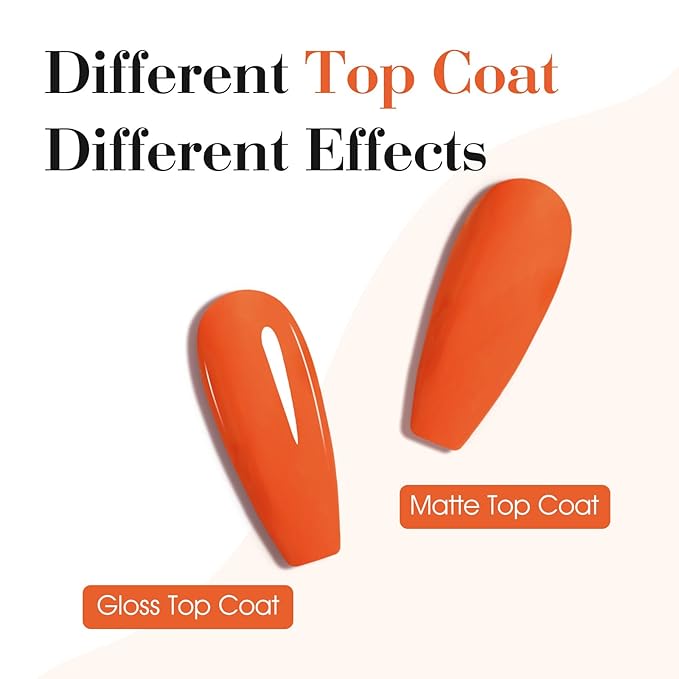 CANNI Bright Orange Gel Nail Polish, 1Pcs Neon Orange Gel Polish Red Orange Color High Gloss Soak Off U V Nail Manicure Salon DIY