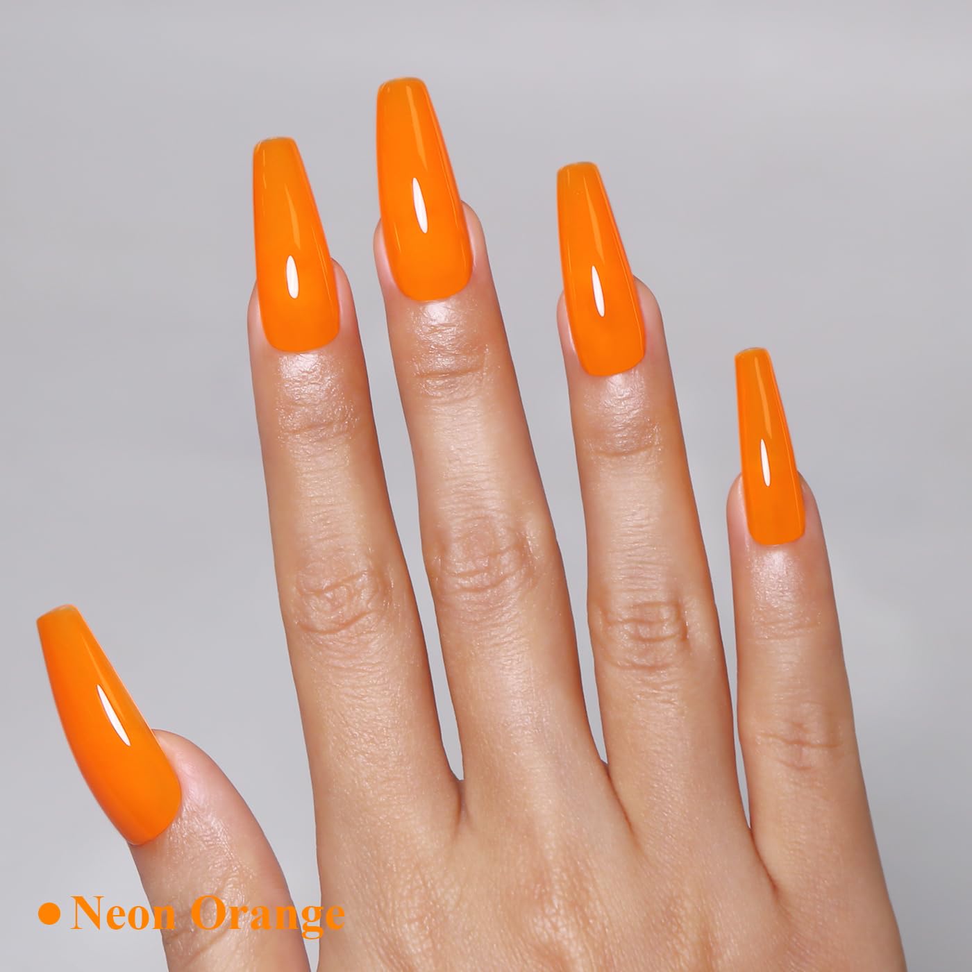 Imtiti Neon Gel Nail Polish, Neon Orange Gel Polish High Gloss Soak Off UV LED Nail Gel Polish Spring Summer Art Manicure Salon DIY Design 10ML