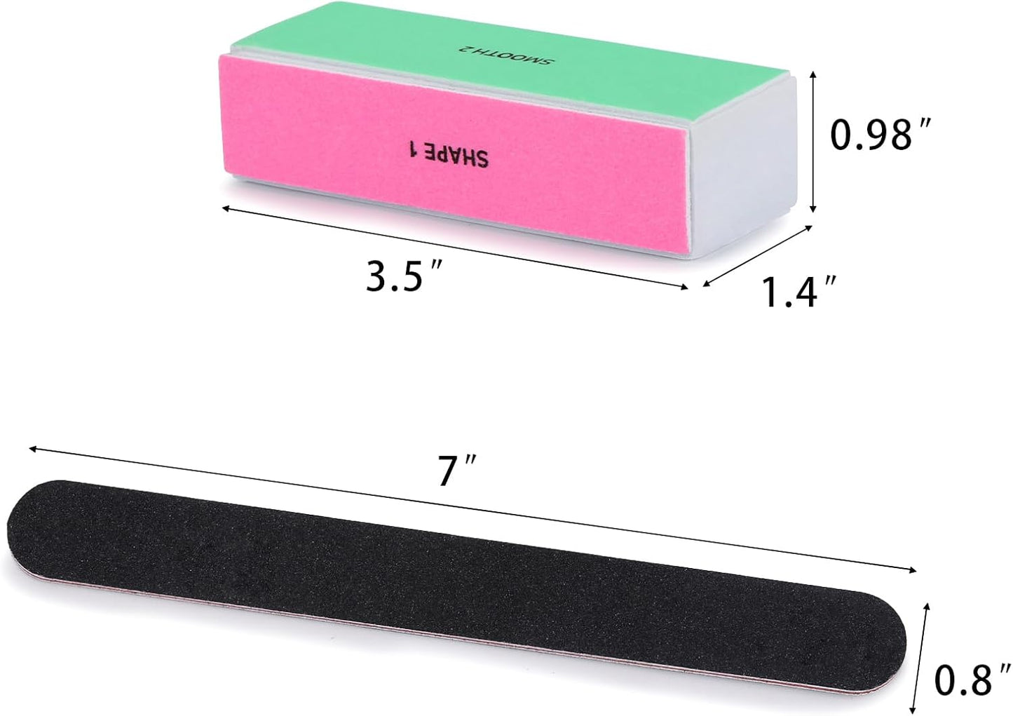 24 Pcs Nail File and Buffer Set, 4pcs 4 Way Nail Shine Buffers Blocks & 20pcs 100/180 Grit Nail Files Emery Boards Professional Manicure Pedicure Tool