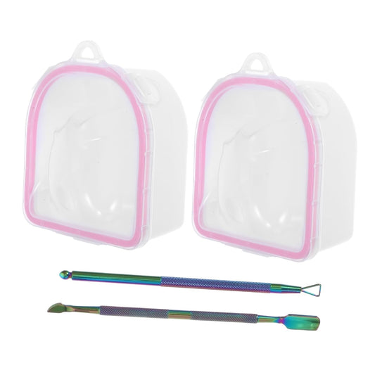 1set Nail Soak off Bowl and Manicure Tools Dual Hand Soaking Bowl for Cuticle Softening and Nail Care for Home Salon Use
