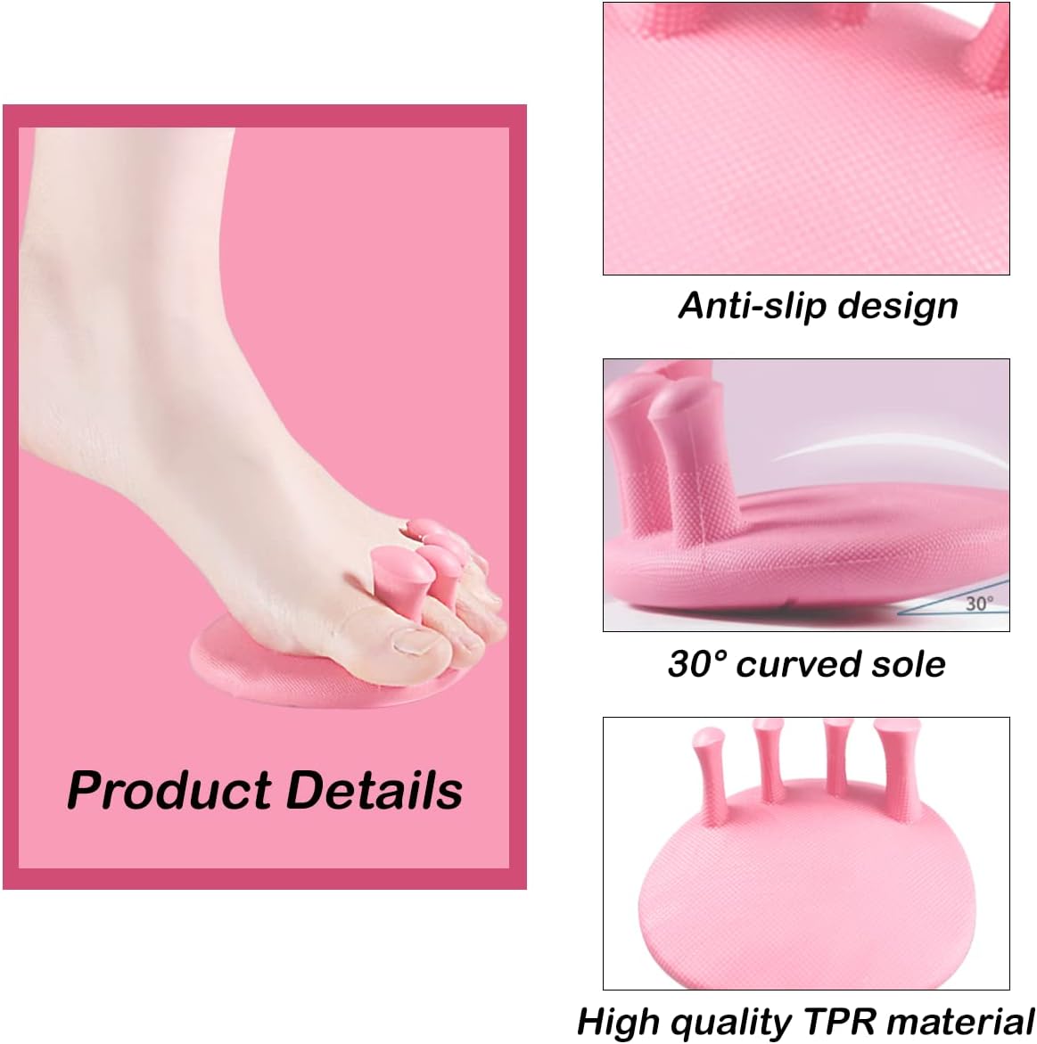 Toe Separators for Overlapping Toes Women,Pink Calf Trainer Toe Separators for Women,Multifunctional Bunion Corrector Thin Leg Exerciser,Suitable for Having Plantar Fasciitis,Bunions,Other Foot Pain