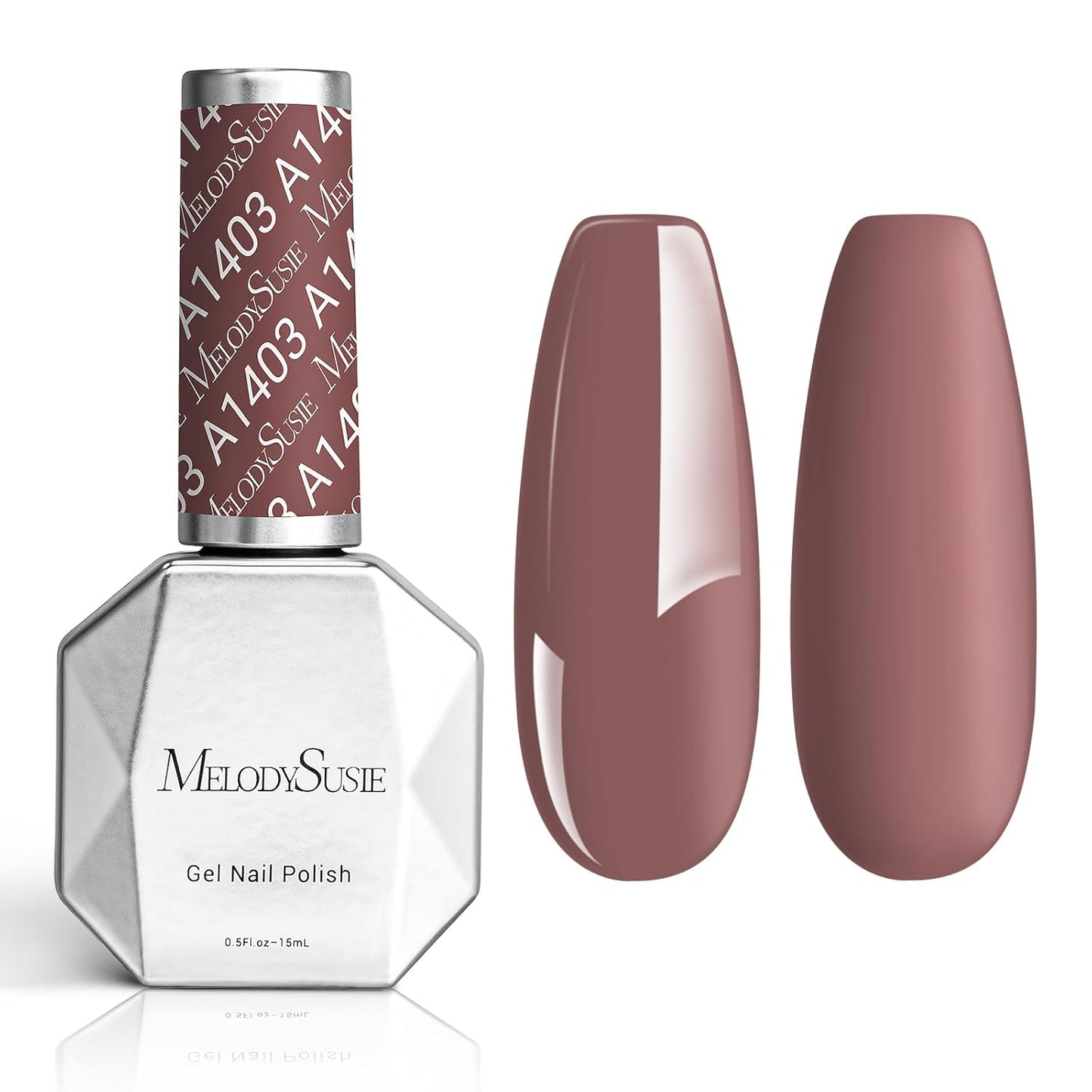 MelodySusie Thick Gray Brown Gel Nail Polish,0.5fl oz Soak Off UV LED Cocoa Red Gel Polish Gift for Women Nail Art Manicure Salon DIY Nail Design Decoration at Home-A1403