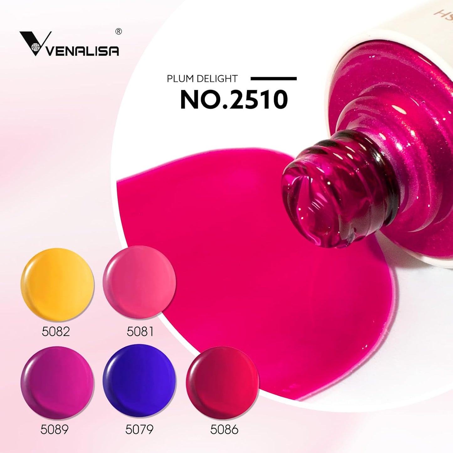 VENALISA Gel Nail Polish Set, 5 Colors 10ML Gel Polish Kit Orange Purple Pink Color Soak Off Salon Manicure DIY at Home Nail Art For Girls Women