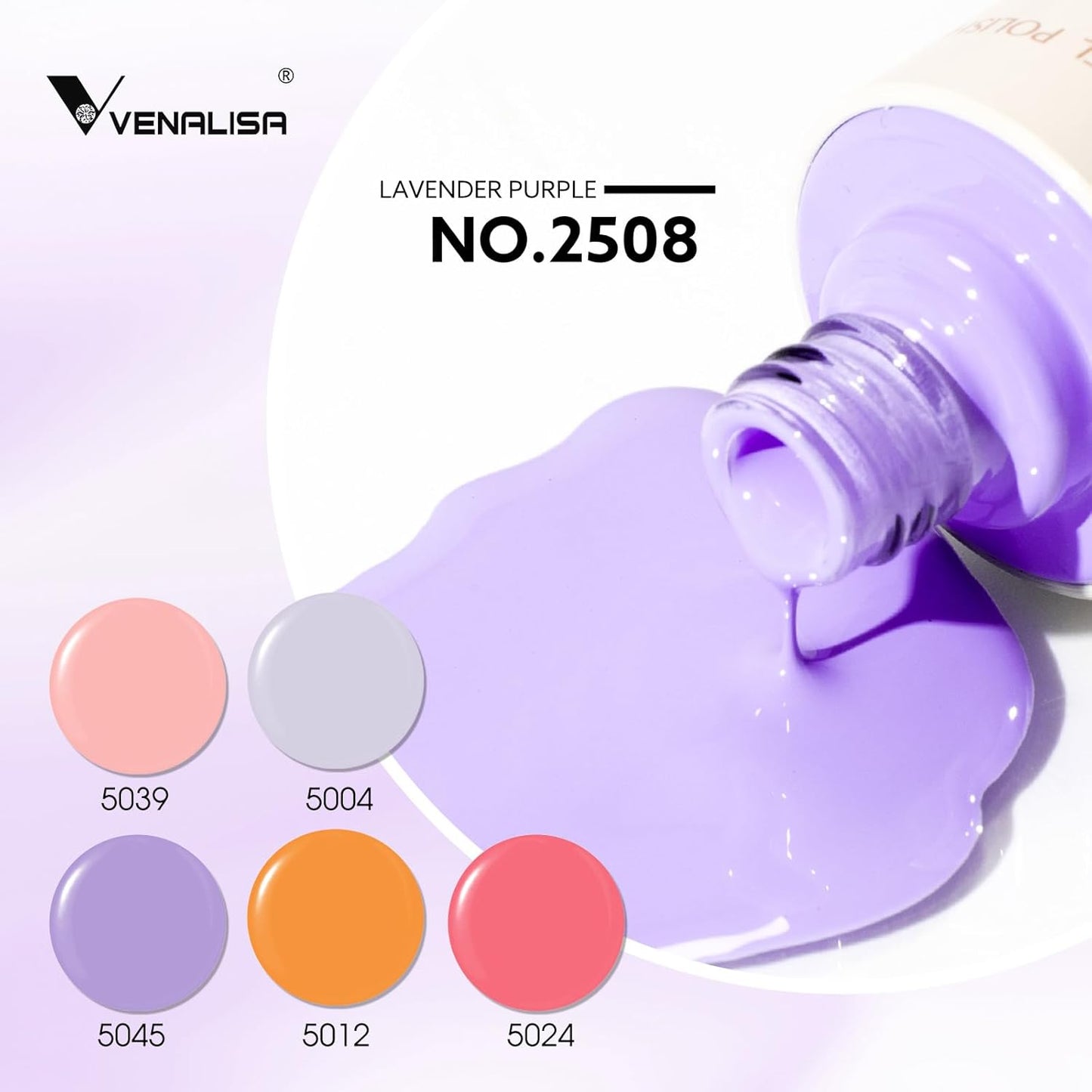 VENALISA Gel Nail Polish Set, 5 Colors 10ML Gel Polish Kit Purple Coral Pink Orange Color Soak Off Salon Manicure DIY at Home Nail Art For Girls Women