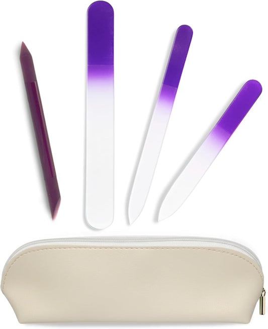 Alban Czech Glass Nail File Parent (Purple & Plum, 5, Count, 180/240 Grit)