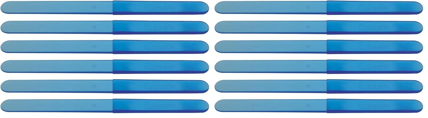 ForPro O-Files File Handles for O-Files Replaceable File System, Blue, Double-Sided Manicure Nail File Handles, 7.2” L x .63” W, 6-Count (Pack of 2)