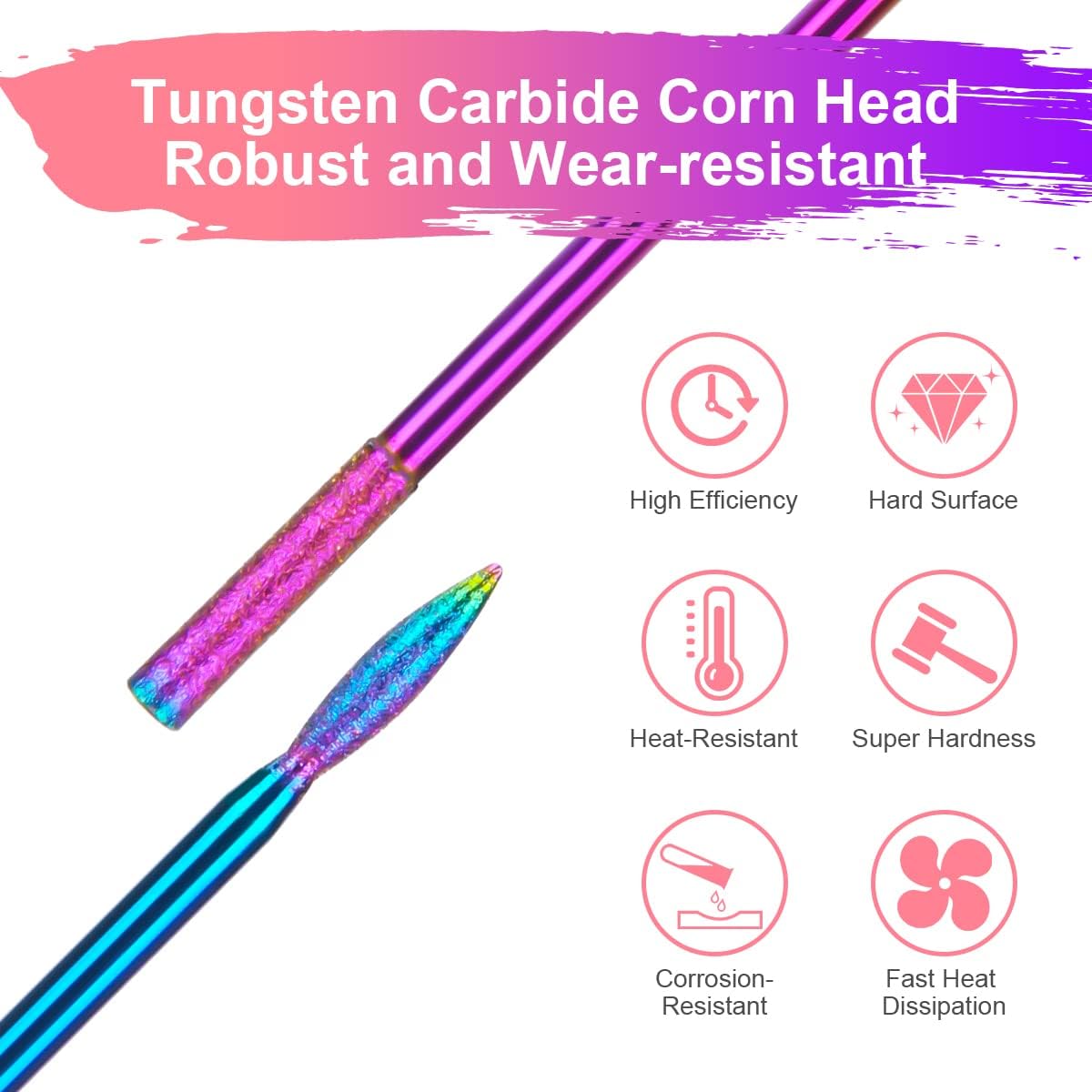 URAQT Nail Drill Bits Set, 11pcs Electric Nail Drill Bits Kit 3/32" Tungsten Steel Carbide Nail Bits, Cuticle Polishing Bits for Acrylic Gel Nails, Electric Nail Files Manicure Pedicure Drill Tool