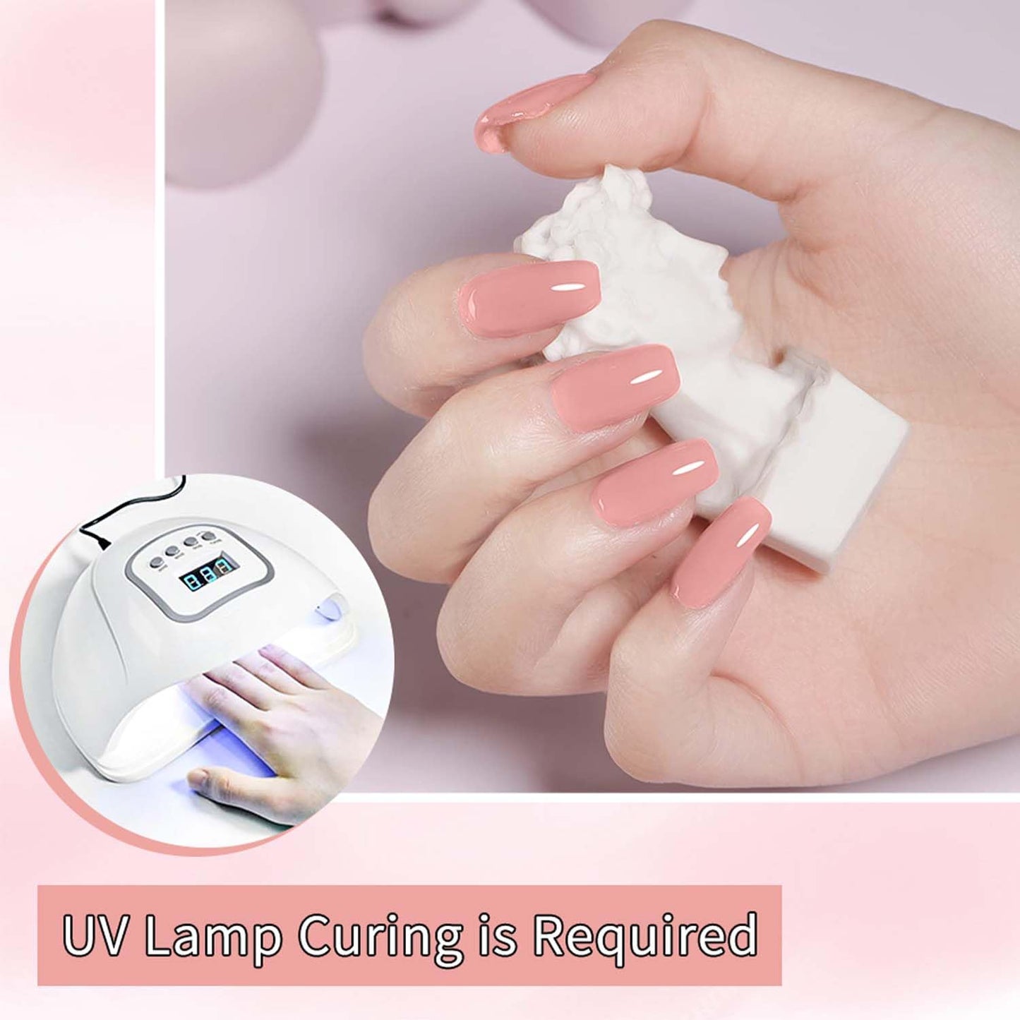 JR 9pcs 15ml Gel Polish Set Black Milky White Nude Pink Glitter Color Jelly Gel Polish Kit UV LED Soak Off Polish Nail Art Manicure Salon DIY Home