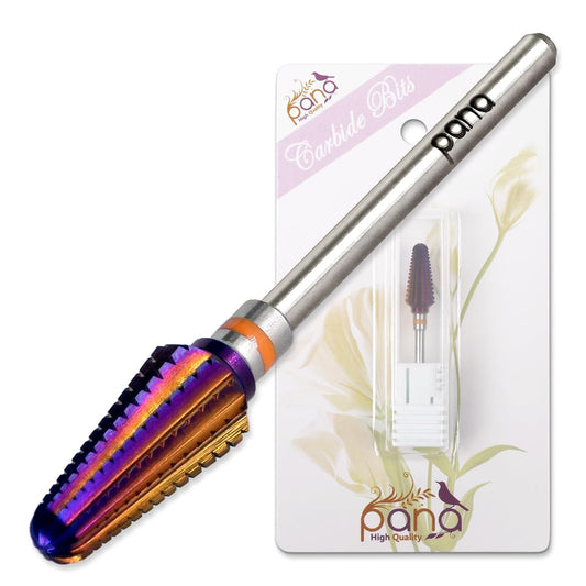 PANA 3/32" Purple Tornado Carbide Nail Drill Bit for Acrylics, Nail Extension, Gel Polish Removal Nail Salon Manicure Pedicure Electric File Tools (2X Coarse - 2XC)