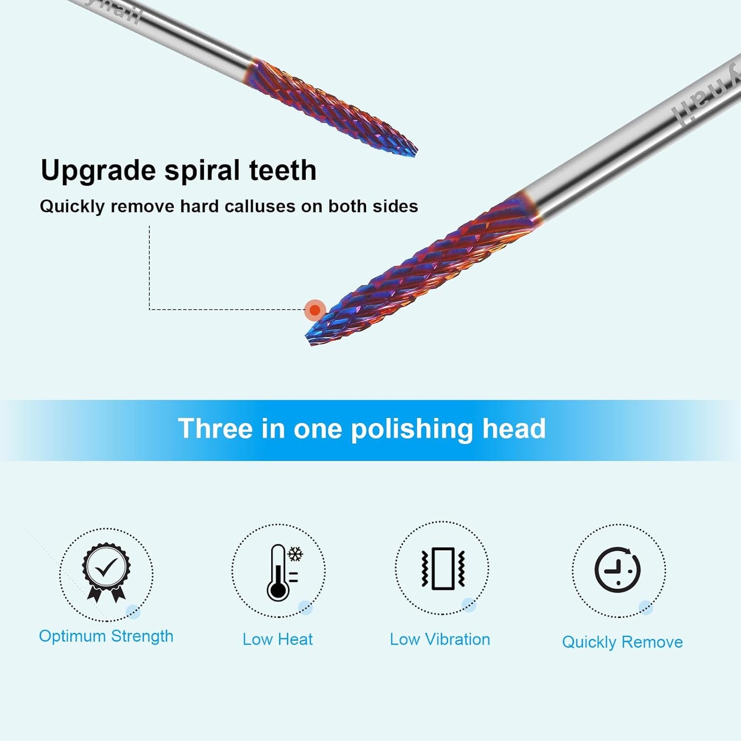 3/32" Under Nail Cleaner Bit Medium Grit Carbide Cuticle Cleaner Bit for Electric Nail Drills – Professional Manicure Tool for Nail Salons and Home Use (M Grit. Purple)