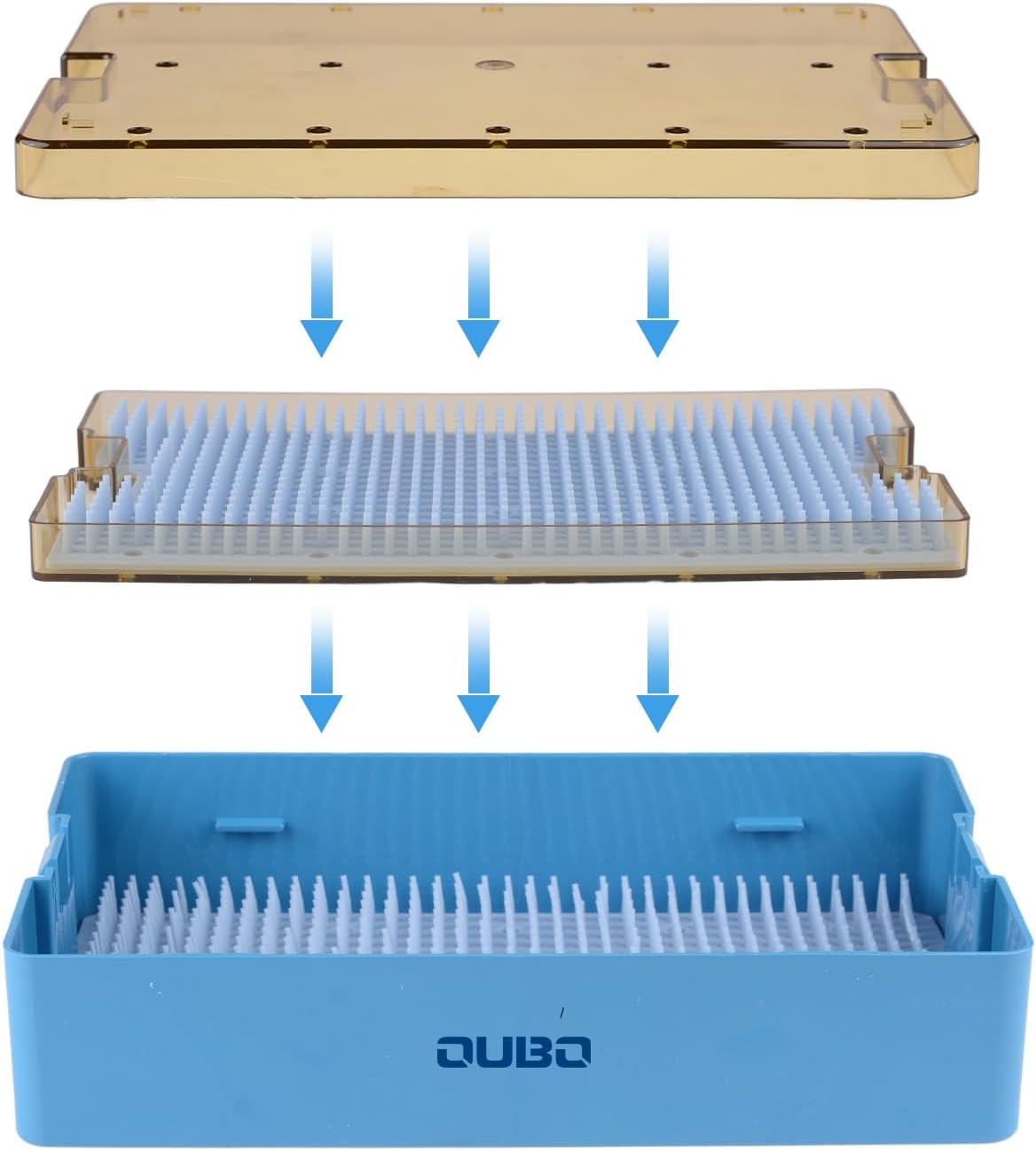 Double Layer Plastic Autoclavable Instruments Storage Box With Two Silicone Mats Sterilization Tray Case For Instruments Sterilization