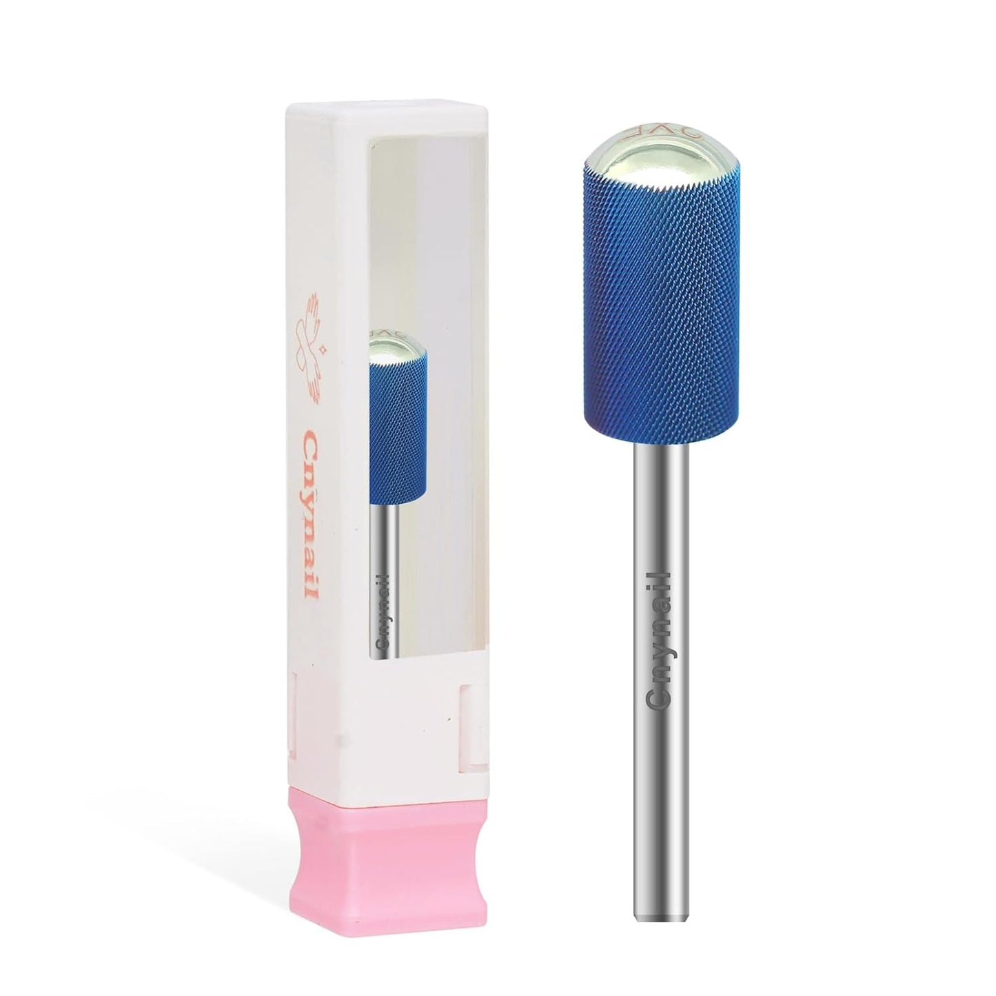 3/32" Large Barrel Smooth Round Top Tungsten Carbide Nail Drill Bit Safety Bit for Gel & Acrylic Removal, 2-Way Rotating Efile Tip, Salon Electric File Accessory (XXF Grit, Blue)