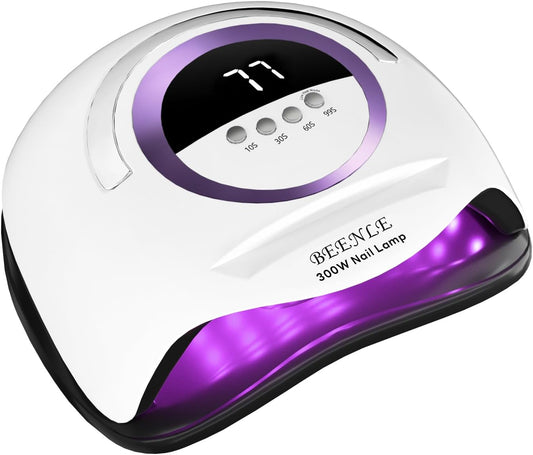 300W Nail Lamp Gel Nail Lamp Nail Dryer UV Lamps with 72 Led Beads for Gel Nails, LED Nail Lamp with Automatic Sensor / 4 Timer Setting, Home and Salon