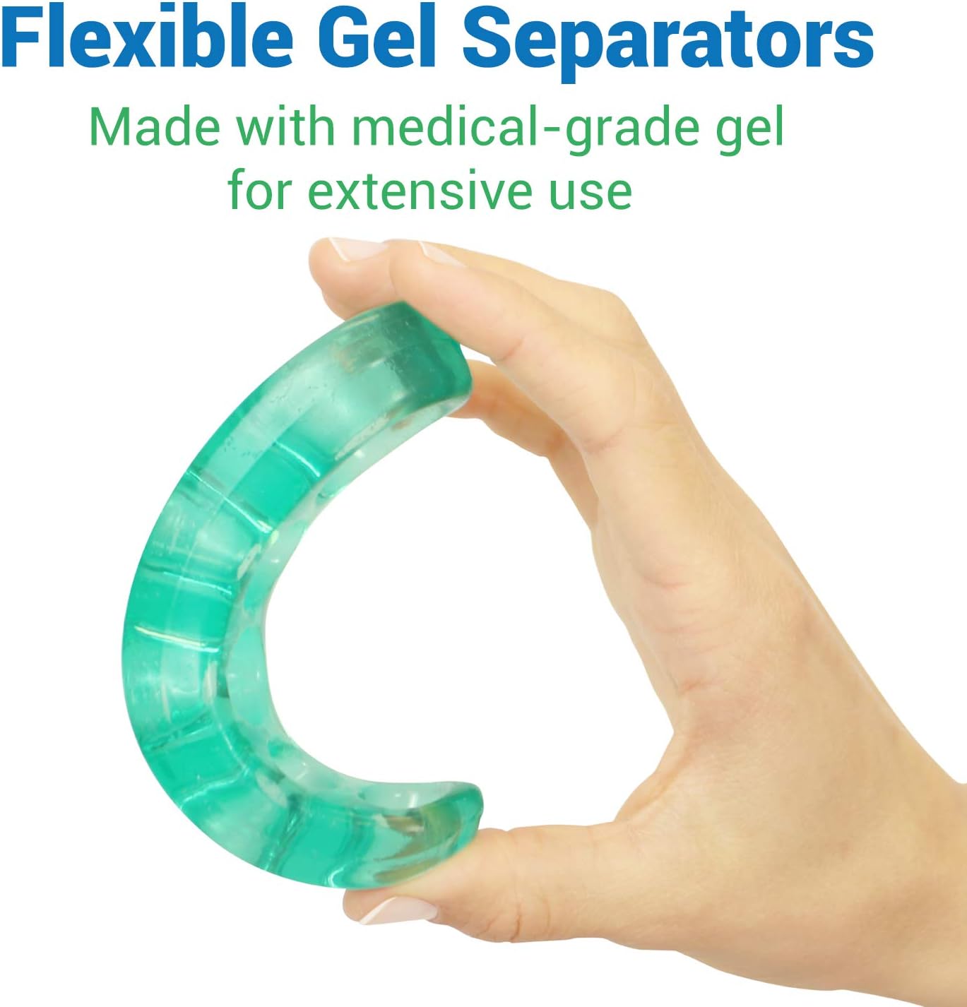 ViveSole Toe Separators for Men & Women Small (2 Pairs) - Silicone Gel Spreaders - Therapeutic Spa Stretchers for Plantar Fasciitis, Bunions, Overlapping Hammer Toe Spacers - Metatarsal Yoga Cushion