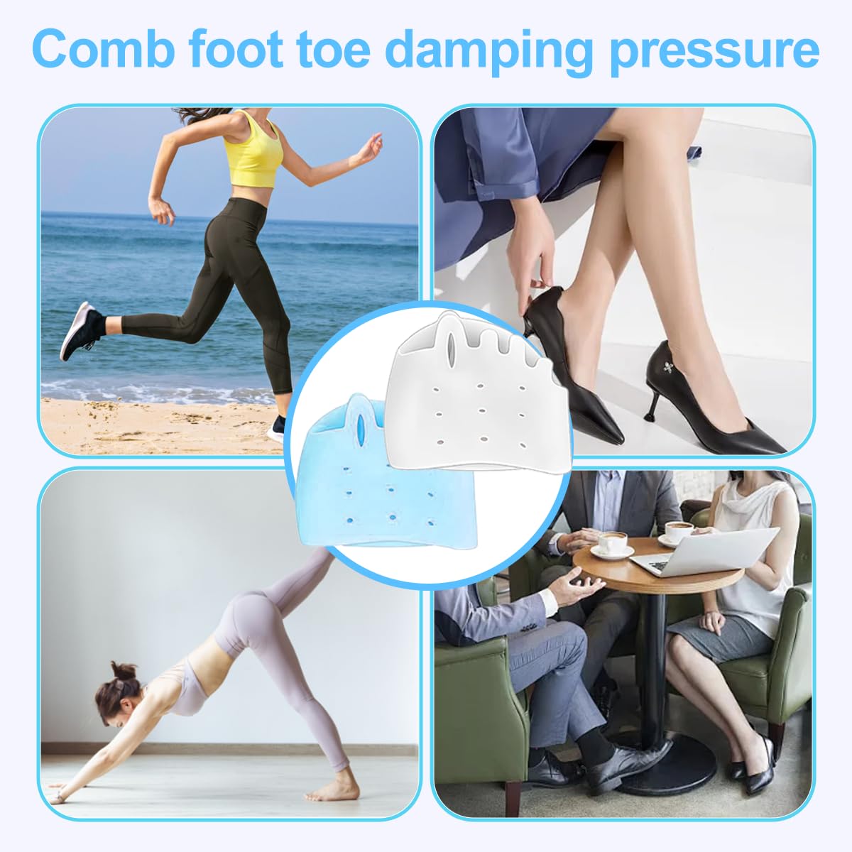toe separators for Women & Men， ball of foot bunion corrector toe spacers ，toe protectors women，4-Pairs bunion pads,2025 New (4)