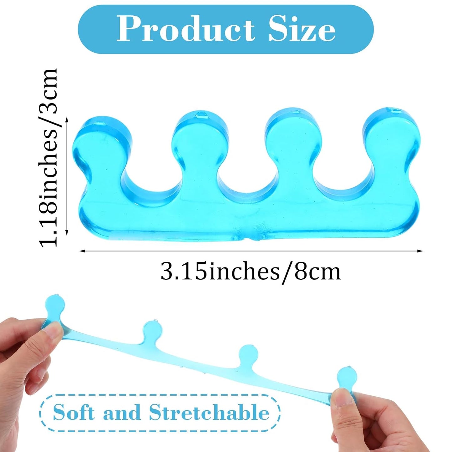 8Pcs Toe Separators for Pedicure Pedicure Toe Spacers & Spreaders Soft Finger Separators Polishing Manicure Coating Gel Painting Nail Accessories Men and Women (Blue Pink)
