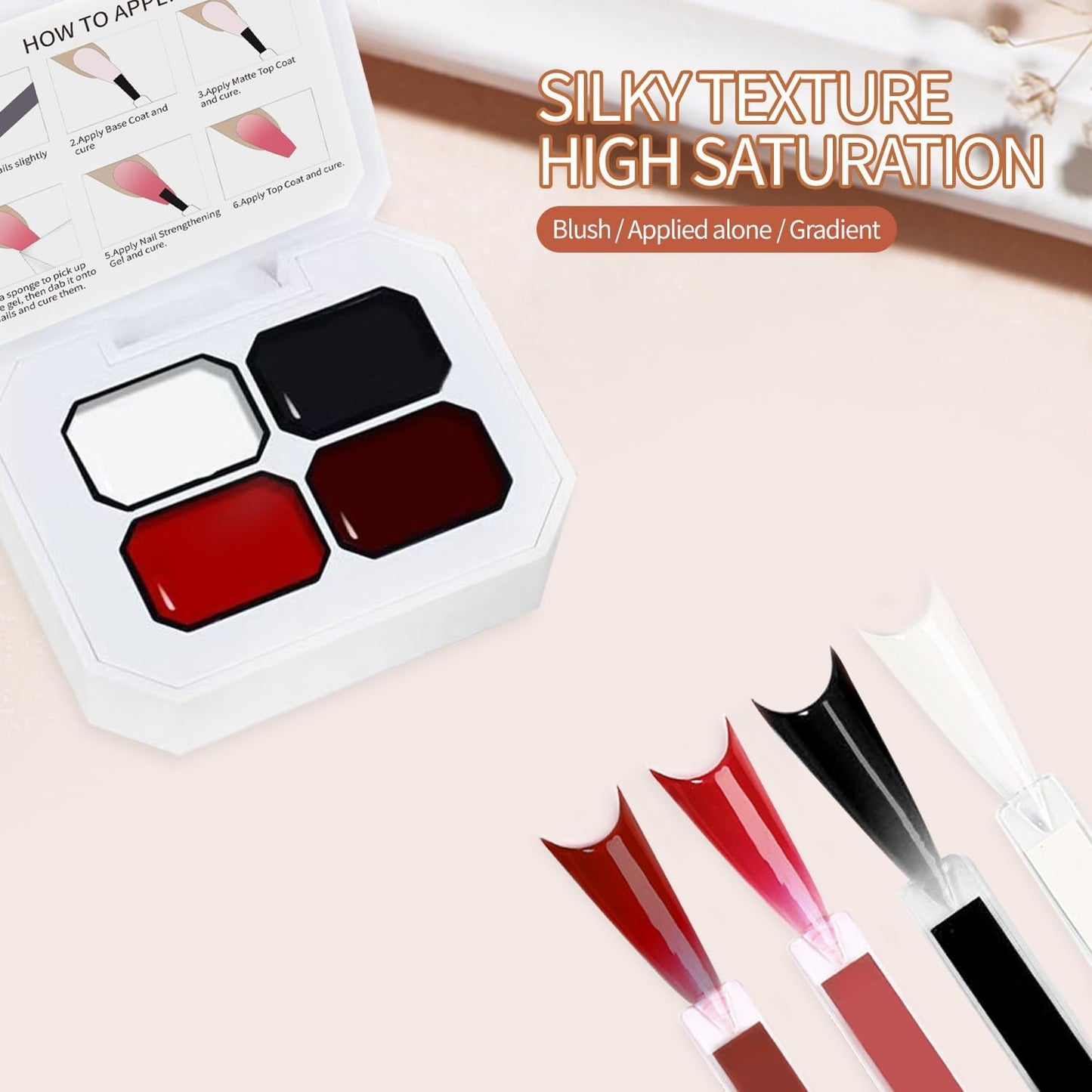 Ombre Gel Patting Gradient Nail Polish Set 4 Colors For Daily Nail Art, Nail Painting Gel Paint Drawing Ombre Nail Polish