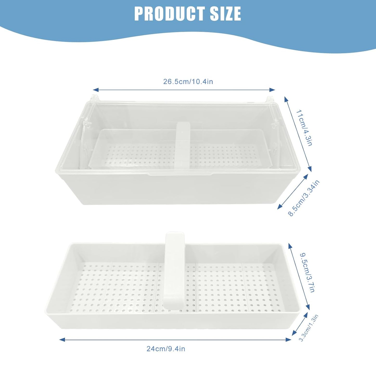TTKBHHQ-Dental Instrument Sterilization Box, Cold Sterilization Tray Depository for Plastic Instruments for Dentistry, Dental Tools, Tattooing, and Nail Care. (white)